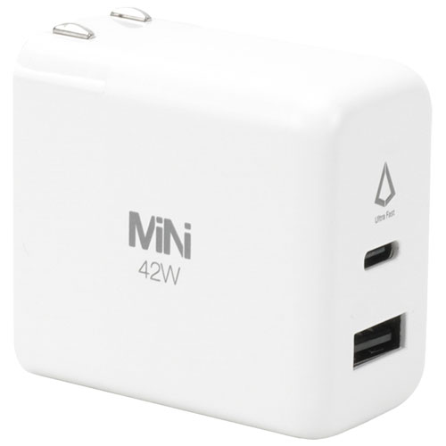 LBT 42W USB-C/USB-A Duo PD GaN Wall Charger - White