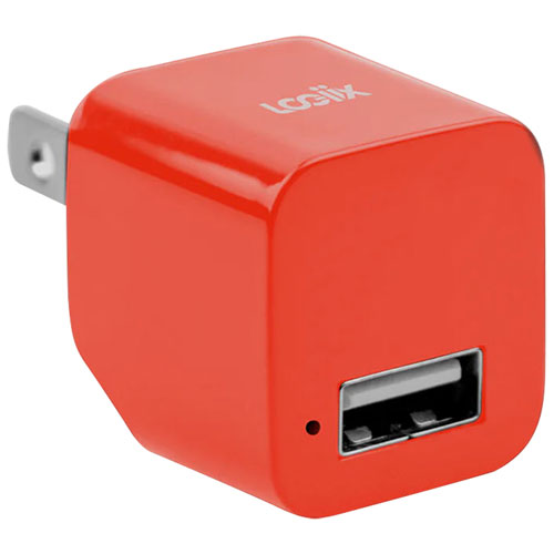 LOGiiX Power Cube Mini USB-A Wall Charger - Coral