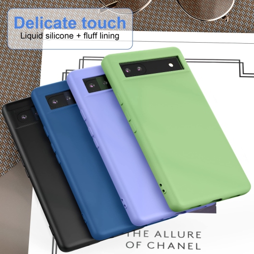 Pixel 6A 5G 2022 Case,Premium Soft Liquid Rubber Bumper Silicone Case Microfiber Lining Shockproof Slim and Lightweigt Protective Cover for Google 6A
