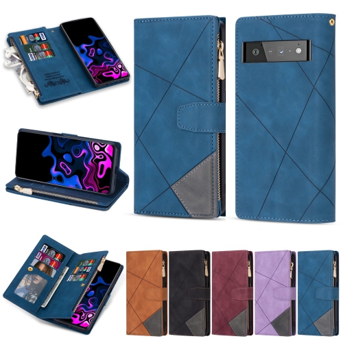 Google Pixel 6a Case, Google Pixel 6a Wallet Case, 9 Card Slots Premium Flip Wallet Leather Magnetic Case Purse with Zipper Coin Credit Card Holder