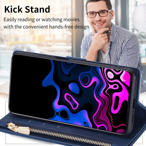 Google Pixel 6a Case, Google Pixel 6a Wallet Case, 9 Card Slots Premium Flip Wallet Leather Magnetic Case Purse with Zipper Coin Credit Card Holder