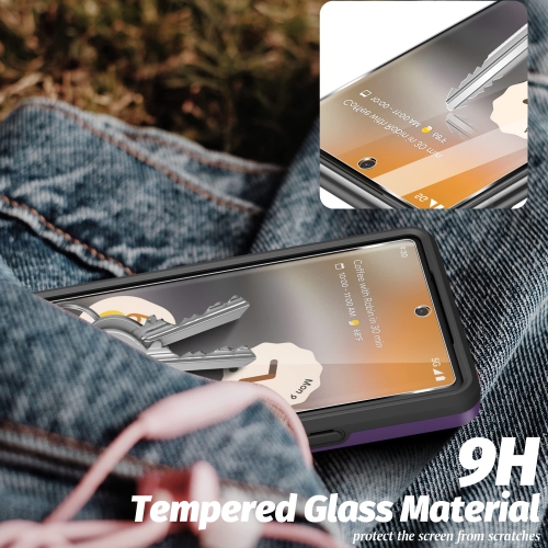 5 in 1 for Google Pixel 6A 5G Phone Case, Ring Kickstand Case with Screen Protector and Camera Lens Protector for Google Pixel 6A 5G, Drop Protection