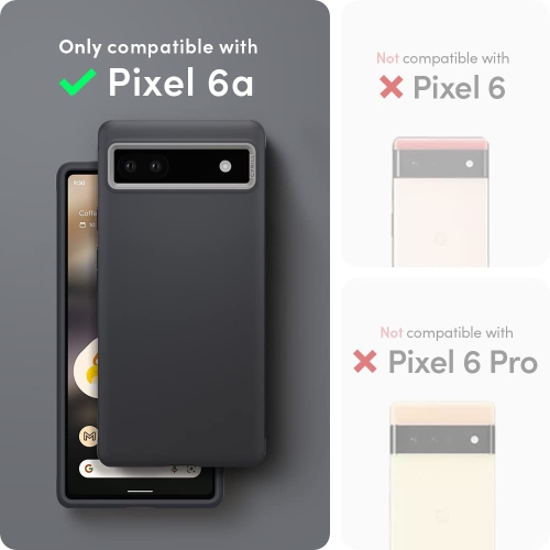 Pixel 6a Case 5G, Dust-Resistant Silicone-Feel TPU with Protective PC Camera Ring - Dusk