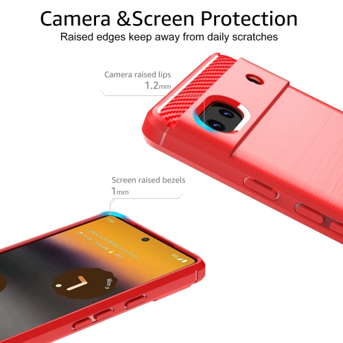 Google Pixel 6a Case, Flexible Shock-Absorbing TPU Protective with Upgraded Protection Phone Cover Compatible with Google Pixel 6a 2022,Red