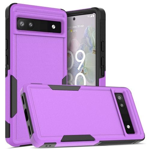 HLD  Google Pixel 6A 5G, Commuter Phone Case [Military Grade] 2 In 1 Shockproof Rugged Protective, Heavy Duty Cover for Pixel 6A 5G Purple(Without