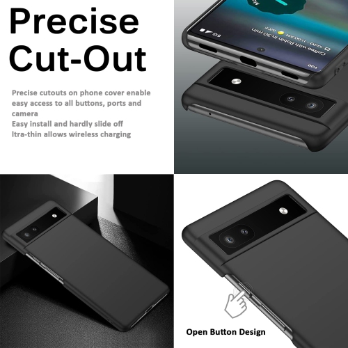 1+1 Pack Compatible Google Pixel 6A Case + Google Pixel Buds A-Series Case, Ultra-Thin PC Matte Texture Shockproof Phone Case with Silicone Buds Case