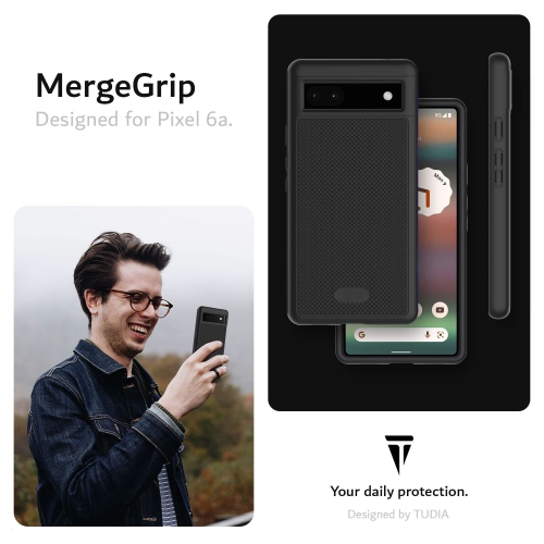DualShield Grip Designed for Google Pixel 6a Case, Shockproof Military Grade Dual Layer Slim Protective Case for Pixel 6a (Matte Black)