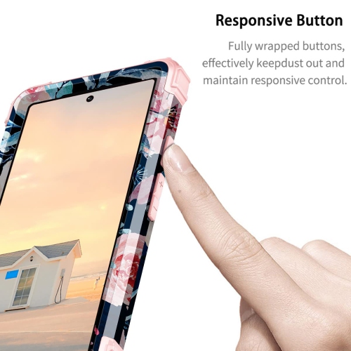 for Google Pixel 6A Case, Heavy Duty Shockproof Protection Hard Plastic+Silicone Rubber Hybrid 3 in 1 Drop Protective Case for Google Pixel 6A Navy