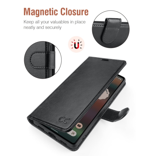 Google Pixel 6A Case Wallet, PU Leather Flip Folio Case with Card Holders RFID Blocking Kickstand Shockproof TPU Inner Shell Phone Cover 6.1 Inch 2022