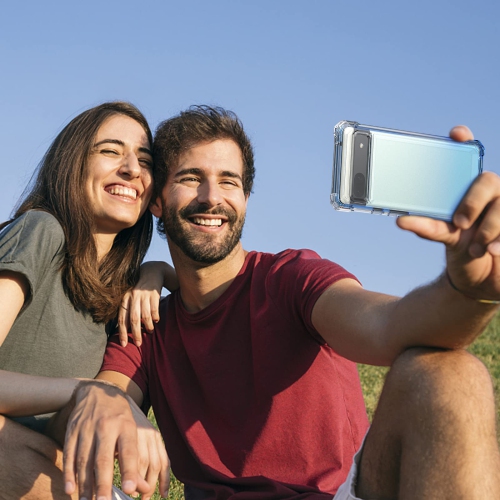 Google Pixel 6A Case 2022: Clear Silicone Heavy Duty Protection with 2 Pack Tempered Screen Protector Phone Cover for Pixel 6A