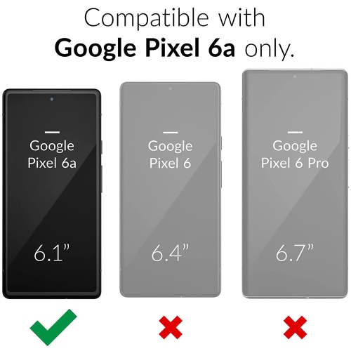 Compatible with Google Pixel 6A Case, Soft Silicone Rubber & PC Back Cover + Hard Bumper Three Layer Heavy Duty Shockproof Protective Case for Google