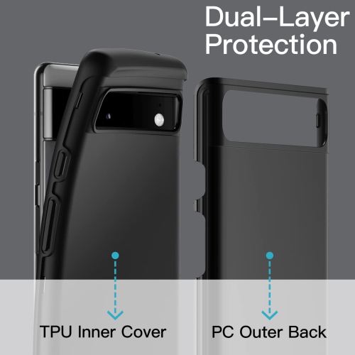 Case for Google Pixel 6a 6.1-Inch 2022, Dual-Layer Protection Shockproof Phone Cover