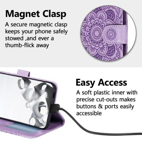 Case for Google Pixel 6A, Premium Leather Case Wallet with Card Slots Magnetic Stand Protective Cover Ultra Slim Case with Lanyard,Embossed Flip