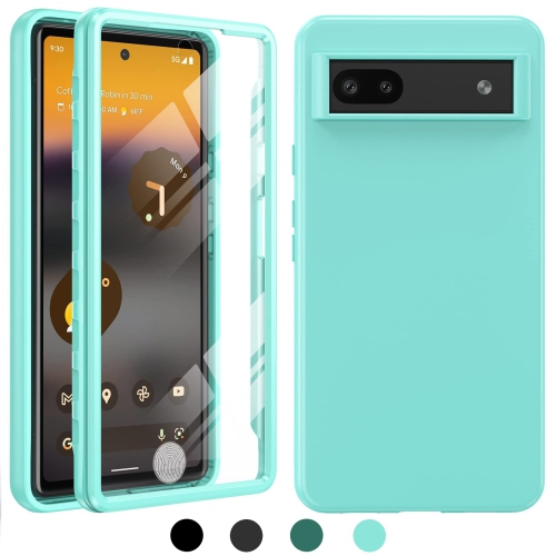 HLD for Google Pixel 6A 5G Case: Slim Protective Shockproof Silicone Cell Phone Cases - Matte Rubber Dual Layer Cell Phone Cover Hard Bumper (Mint Green)