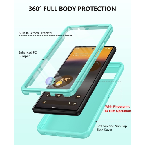 for Google Pixel 6A 5G Case: Slim Protective Shockproof Silicone Cell Phone Cases - Matte Rubber Dual Layer Cell Phone Cover Hard Bumper