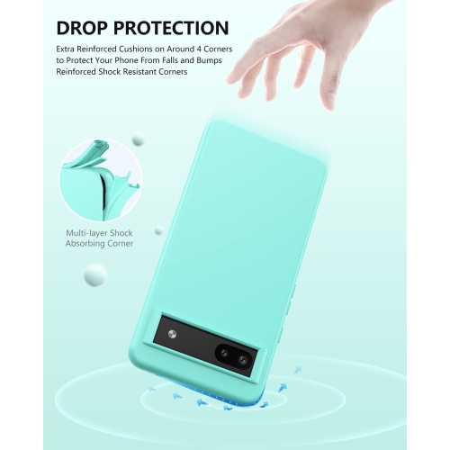 for Google Pixel 6A 5G Case: Slim Protective Shockproof Silicone Cell Phone Cases - Matte Rubber Dual Layer Cell Phone Cover Hard Bumper