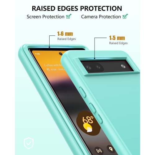 for Google Pixel 6A 5G Case: Slim Protective Shockproof Silicone Cell Phone Cases - Matte Rubber Dual Layer Cell Phone Cover Hard Bumper