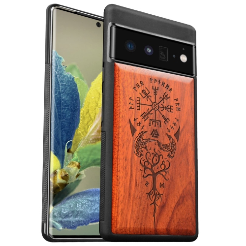 HLD  Wood Case for Pixel 6 Pro Case 2021 Natural Wood & Soft Tpu Shockproof Protective Cover Wooden Case Compatible With Google Pixel 6 Pro Case