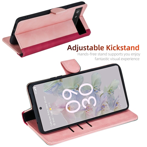 Google Pixel 6a Case Wallet, Google Pixel 6a Flip Case Premium PU Sturdy Leather Protective Magnetic Clasp Design Flip Case with Card Holder Slots