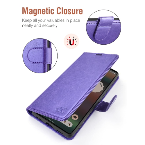 Google Pixel 6A Case Wallet, PU Leather Flip Folio Case with Card Holders RFID Blocking Kickstand Shockproof TPU Inner Shell Phone Cover 6.1 Inch 2022