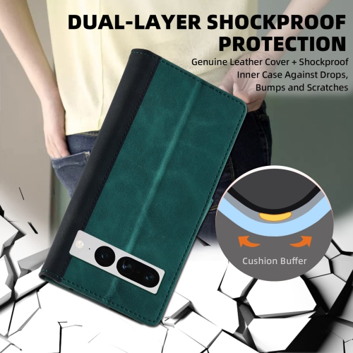 Étui portefeuille Pixel 7 Pro Google, 7 étui à rabat haut de gamme en cuir polyuréthane robuste rabat magnétique et support à carte béquille fentes -