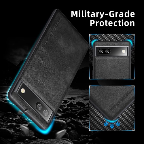 Google Pixel 6A Case 5G Ultra-Thin Slim Premium PU Leather Elegant Soft TPU Bumper Shockproof Protective Cases Phone Cover for Google Pixel 6A