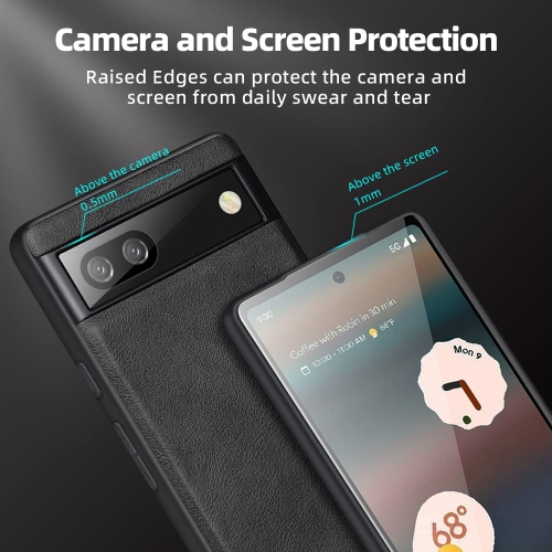 Google Pixel 6A Case 5G Ultra-Thin Slim Premium PU Leather Elegant Soft TPU Bumper Shockproof Protective Cases Phone Cover for Google Pixel 6A