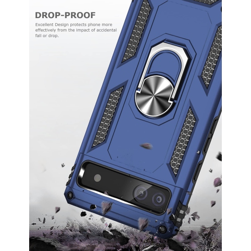 Ring Kickstand Phone Case for Pixel 6a,Heavy Duty Dual Layer Drop Protection Case for Google Pixel 6a,Hard Shell + Soft TPU + Ring Stand Fit Magnetic
