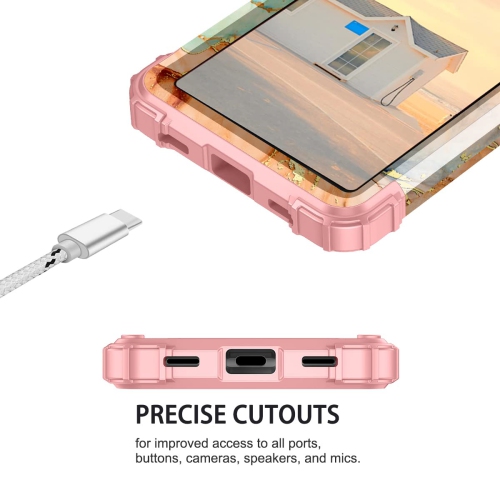 Google Pixel 6A Case, Heavy Duty Shockproof Protection Hard Plastic+Silicone Rubber Hybrid 3 in 1 Drop Protective Case for Google Pixel 6A Orange