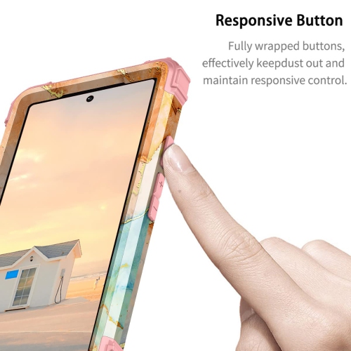 Google Pixel 6A Case, Heavy Duty Shockproof Protection Hard Plastic+Silicone Rubber Hybrid 3 in 1 Drop Protective Case for Google Pixel 6A Orange