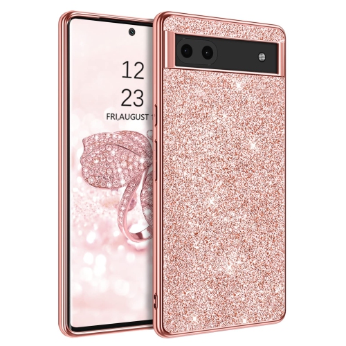HLD  Pixel 6A Case, Google Pixel 6A Case Glitter Bling Sparkle Shockproof Protective Hybrid Hard PC Soft Tpu Bumper Protection Slim Cute Women Girls