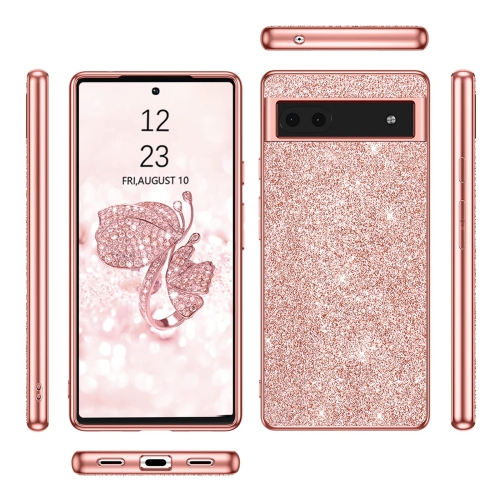 Pixel 6a Case, Google Pixel 6a Case Glitter Bling Sparkle Shockproof Protective Hybrid Hard PC Soft TPU Bumper Protection Slim Cute Women Girls Case