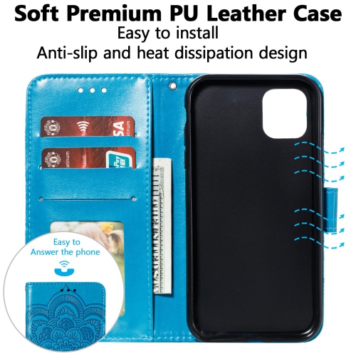 Mandala Case for Google Pixel 6A, Premium Leather Case Wallet with Card Slots Magnetic Stand Protective Cover Ultra Slim Case with Lanyard,Embossed