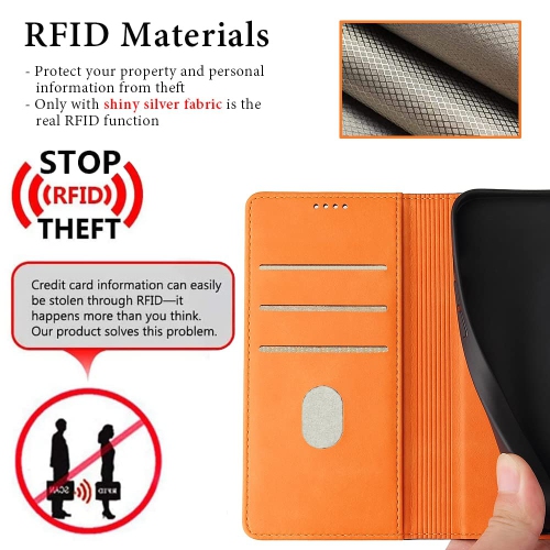 Google Pixel 6a Case Wallet Genuine Leather Flip with Anti-Theft RFID Blocking Kickstand Strong Magnetic Clasp Closure Cash Credit Card Slots