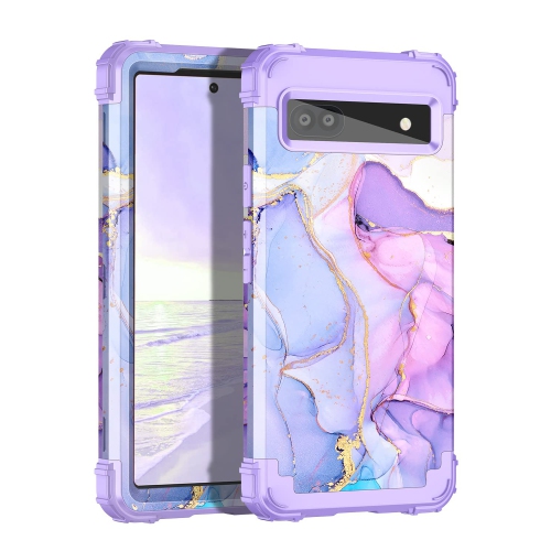 HLD  Google Pixel 6A Case (2022), Heavy Duty Shockproof Protection Hard Plastic+Silicone Rubber Hybrid 3 In 1 Drop Protective Case for Google Pixel 6A