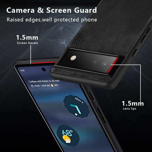 Google Pixel 6A Case Drop Protective Thin Dual Layer Shockproof Bumper Cases Full Body Rugged Hard PC Back Anti-Scratch Microfiber Surface with Grip