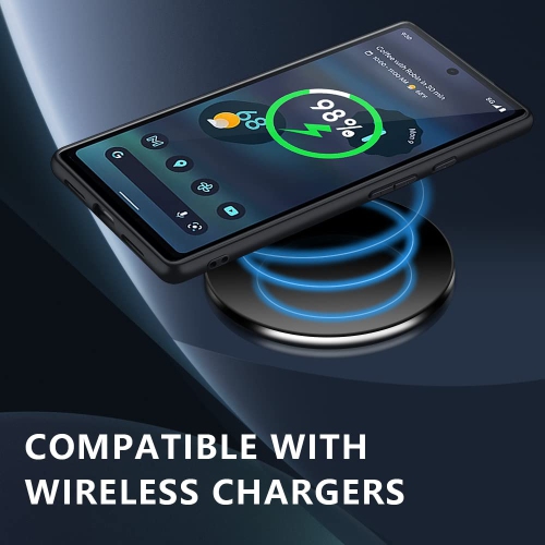 Google Pixel 6A Case Drop Protective Thin Dual Layer Shockproof Bumper Cases Full Body Rugged Hard PC Back Anti-Scratch Microfiber Surface with Grip