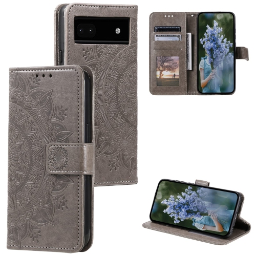 Mandala Phone Cover for Google Pixel 6A, Ultra Slim Flip Case with Card Slot Magnetic Closure, PU Leather Case with Stand Function and Lanyard,