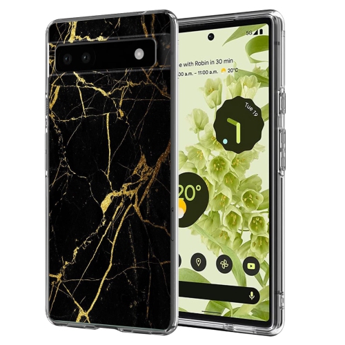 HLD  Phone Case for Google Pixel 6A \w Marble Flexible Design for Women Girls, Full-Body Protection Soft Tpu Slim Case Skin Compatible \w Google
