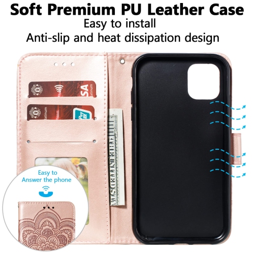 Mandala Case for Google Pixel 6A, Premium Leather Case Wallet with Card Slots Magnetic Stand Protective Cover Ultra Slim Case with Lanyard,Embossed