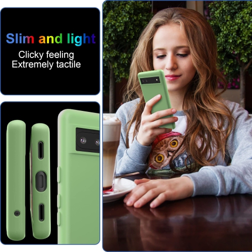 for Pixel 6A 5G 2022 Case,Premium Soft Liquid Rubber Bumper Silicone Case Microfiber Lining Shockproof Slim and Lightweigt Protective Cover for
