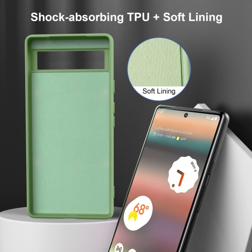for Pixel 6A 5G 2022 Case,Premium Soft Liquid Rubber Bumper Silicone Case Microfiber Lining Shockproof Slim and Lightweigt Protective Cover for