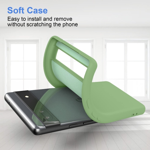for Pixel 6A 5G 2022 Case,Premium Soft Liquid Rubber Bumper Silicone Case Microfiber Lining Shockproof Slim and Lightweigt Protective Cover for