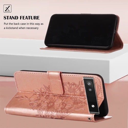 Pixel 6A 5G 2022 Butterfly Case Compatible with Google Pixel 6A 5G 2022 Cases Pixel6A Google6A Covers Etuis Google-Pixel-6A-Cases Wallet Flip Cases