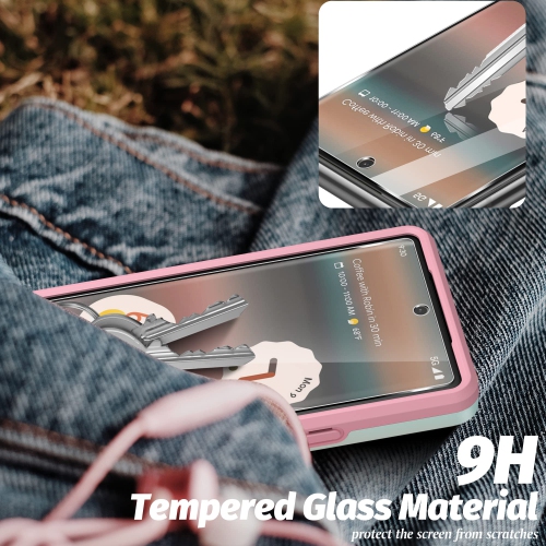 5 in 1 for Google Pixel 6A 5G Phone Case, Ring Kickstand Case with Screen Protector and Camera Lens Protector for Google Pixel 6A 5G, Drop Protection