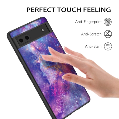 Google Pixel 6a Case, Glow in The Dark Nebula Galaxy Space Design Slim Hybrid Hard PC Cover Anti Slip Shockproof Full Body Protective Case for Google