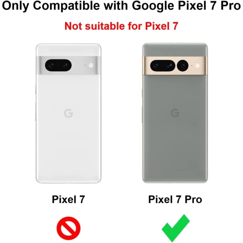 Étui portefeuille Pixel 7 Pro Google, 7 étui à rabat haut de gamme en cuir polyuréthane robuste, rabat magnétique et support à carte béquille - Noir