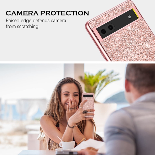 Google Pixel 6a Case Slim Glitter Google Pixel 6a 5G Case Bling Anti Scratch Sparkly for Girls Women Protective Phone Covers Cases for Google Pixel