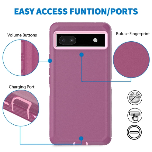 Case for Google Pixel 6a 5G, Pixel 6a Phone Case Heavy Duty Shockproof Dustproof Rugged Defender Protective, 3 in 1 Bumper Cover for Google