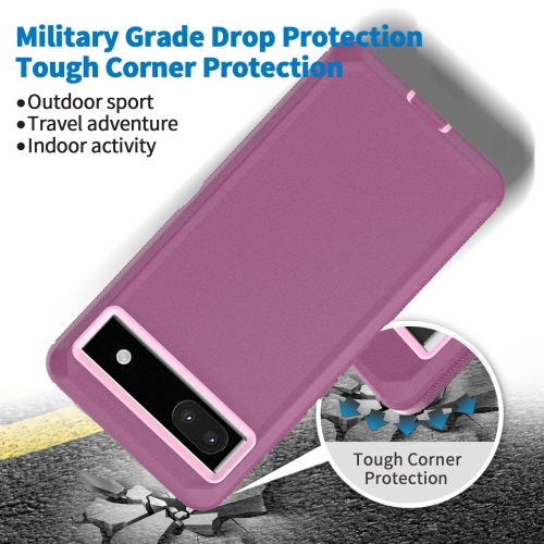Case for Google Pixel 6a 5G, Pixel 6a Phone Case Heavy Duty Shockproof Dustproof Rugged Defender Protective, 3 in 1 Bumper Cover for Google